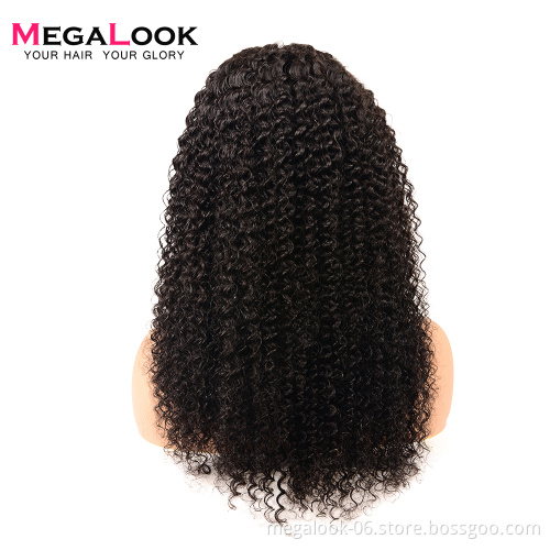 Free Shipping Discounts Natural Color 4*4 210% Density Brazilian Kinky Curly Human Hair Lace Closure Wig